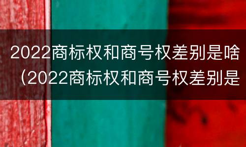 2022商标权和商号权差别是啥（2022商标权和商号权差别是啥呀）