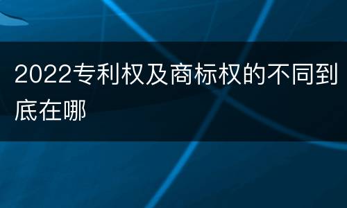 2022专利权及商标权的不同到底在哪