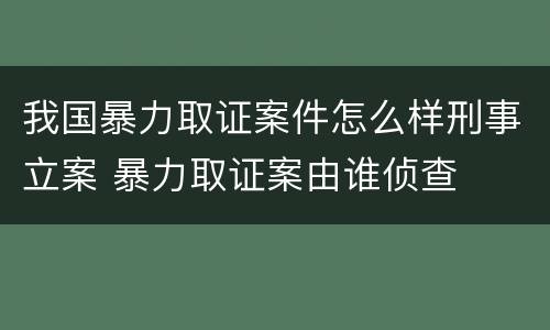 我国暴力取证案件怎么样刑事立案 暴力取证案由谁侦查