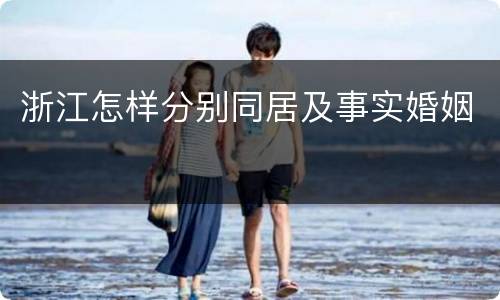 浙江怎样分别同居及事实婚姻