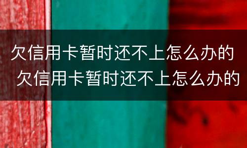 欠信用卡暂时还不上怎么办的 欠信用卡暂时还不上怎么办的银行