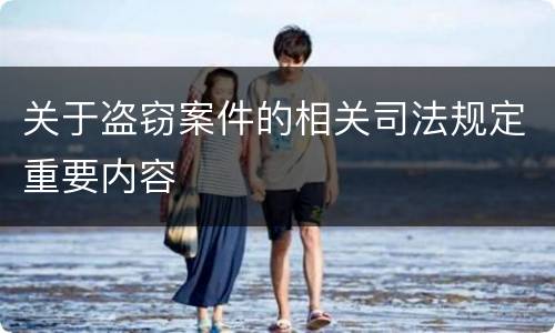 关于盗窃案件的相关司法规定重要内容