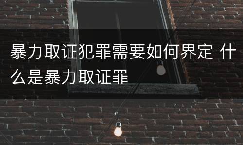 暴力取证犯罪需要如何界定 什么是暴力取证罪