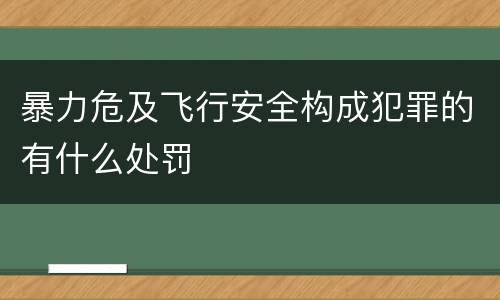 暴力危及飞行安全构成犯罪的有什么处罚