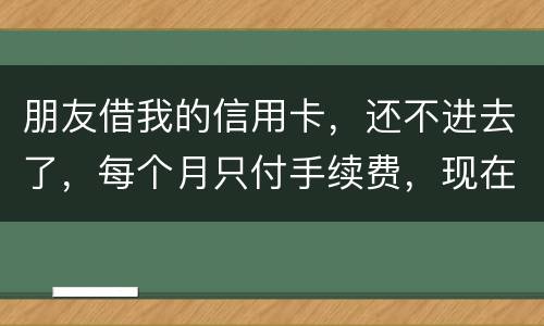 朋友借我的信用卡，还不进去了，每个月只付手续费，现在手续费也付不了了，我该怎么办