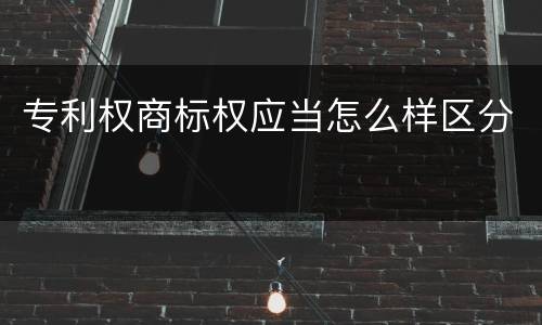 专利权商标权应当怎么样区分