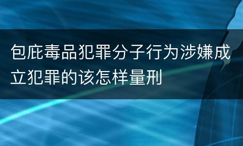 包庇毒品犯罪分子行为涉嫌成立犯罪的该怎样量刑