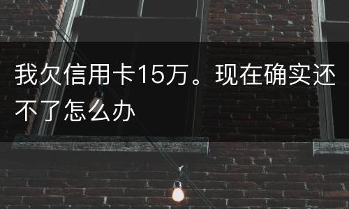 我欠信用卡15万。现在确实还不了怎么办