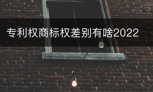 专利权商标权差别有啥2022