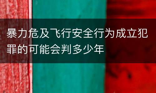 暴力危及飞行安全行为成立犯罪的可能会判多少年