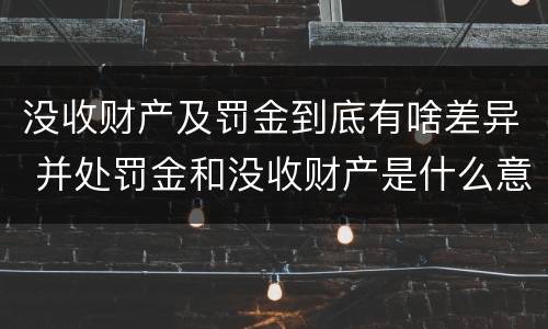 没收财产及罚金到底有啥差异 并处罚金和没收财产是什么意思