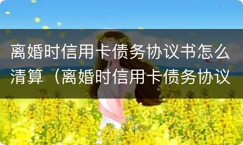 离婚时信用卡债务协议书怎么清算（离婚时信用卡债务协议书怎么清算财产）