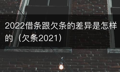 2022借条跟欠条的差异是怎样的（欠条2021）