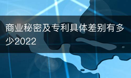 商业秘密及专利具体差别有多少2022