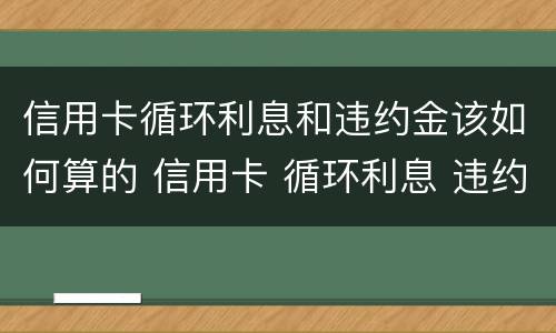 信用卡循环利息和违约金该如何算的 信用卡 循环利息 违约金