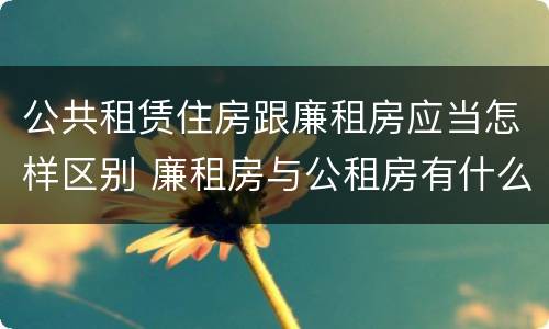 公共租赁住房跟廉租房应当怎样区别 廉租房与公租房有什么不同