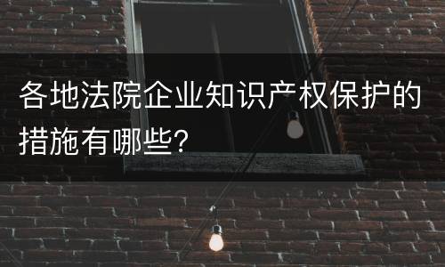 各地法院企业知识产权保护的措施有哪些？