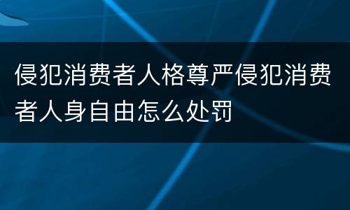 侵犯消费者人格尊严侵犯消费者人身自由怎么处罚