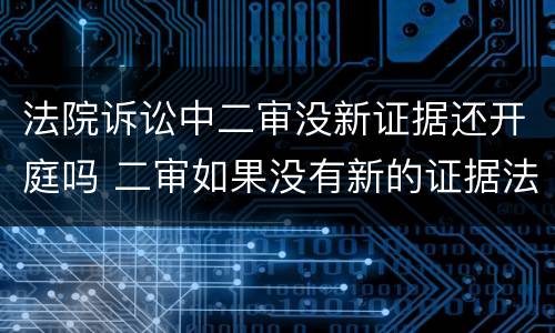 法院诉讼中二审没新证据还开庭吗 二审如果没有新的证据法院会改判吗