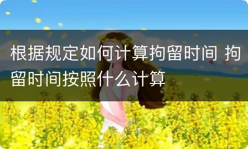 根据规定如何计算拘留时间 拘留时间按照什么计算