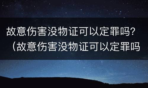 故意伤害没物证可以定罪吗？（故意伤害没物证可以定罪吗判几年）