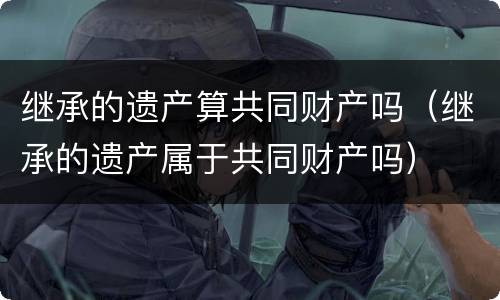 继承的遗产算共同财产吗（继承的遗产属于共同财产吗）