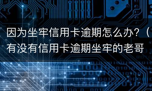 因为坐牢信用卡逾期怎么办?（有没有信用卡逾期坐牢的老哥）