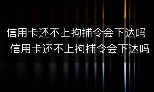 信用卡还不上拘捕令会下达吗 信用卡还不上拘捕令会下达吗