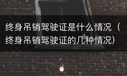 终身吊销驾驶证是什么情况（终身吊销驾驶证的几种情况）