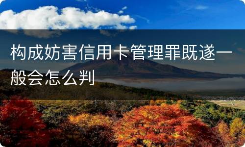 构成妨害信用卡管理罪既遂一般会怎么判