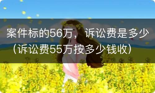 案件标的56万，诉讼费是多少（诉讼费55万按多少钱收）