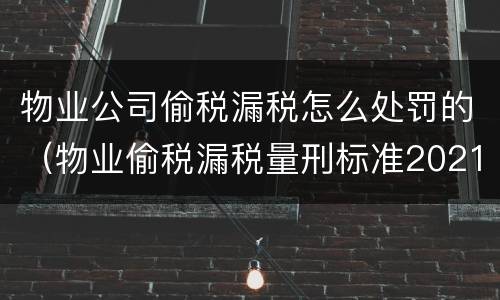 物业公司偷税漏税怎么处罚的（物业偷税漏税量刑标准2021）