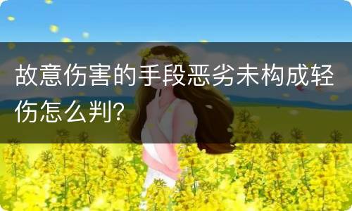 故意伤害的手段恶劣未构成轻伤怎么判？