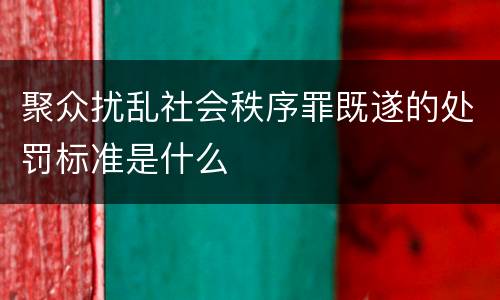 聚众扰乱社会秩序罪既遂的处罚标准是什么