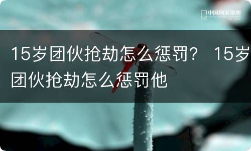 15岁团伙抢劫怎么惩罚？ 15岁团伙抢劫怎么惩罚他