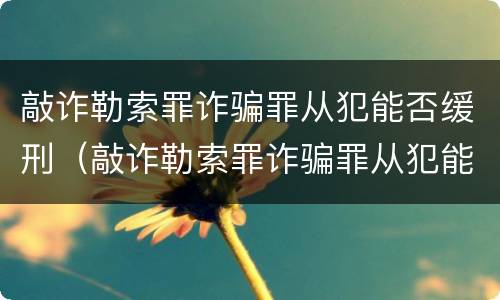 敲诈勒索罪诈骗罪从犯能否缓刑（敲诈勒索罪诈骗罪从犯能否缓刑处罚）