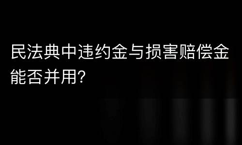 民法典中违约金与损害赔偿金能否并用？