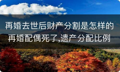 再婚去世后财产分割是怎样的 再婚配偶死了,遗产分配比例