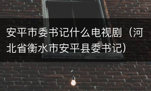 安平市委书记什么电视剧（河北省衡水市安平县委书记）