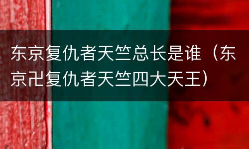 东京复仇者天竺总长是谁（东京卍复仇者天竺四大天王）