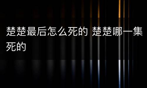 楚楚最后怎么死的 楚楚哪一集死的