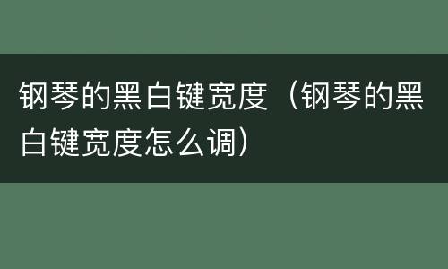 钢琴的黑白键宽度（钢琴的黑白键宽度怎么调）