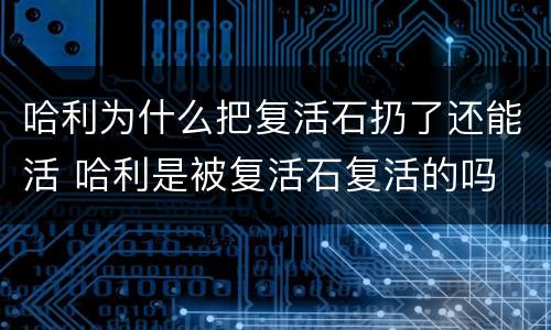 哈利为什么把复活石扔了还能活 哈利是被复活石复活的吗