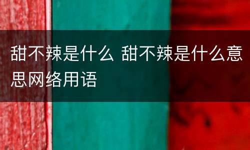 甜不辣是什么 甜不辣是什么意思网络用语