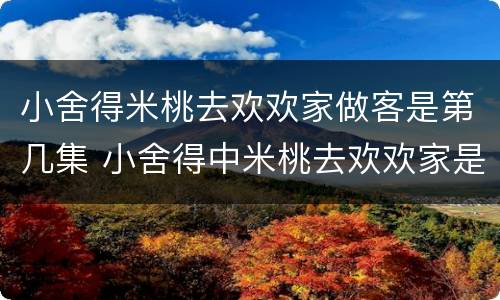 小舍得米桃去欢欢家做客是第几集 小舍得中米桃去欢欢家是第几集