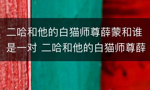 二哈和他的白猫师尊薛蒙和谁是一对 二哈和他的白猫师尊薛蒙和谁是一对cp