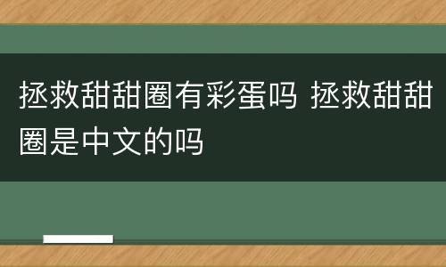 拯救甜甜圈有彩蛋吗 拯救甜甜圈是中文的吗