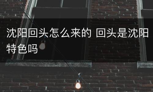 沈阳回头怎么来的 回头是沈阳特色吗