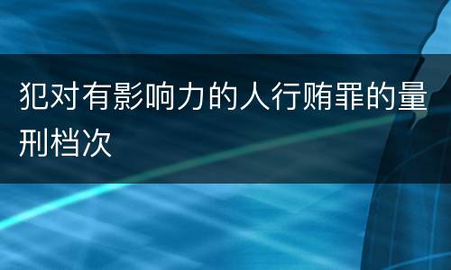 犯对有影响力的人行贿罪的量刑档次