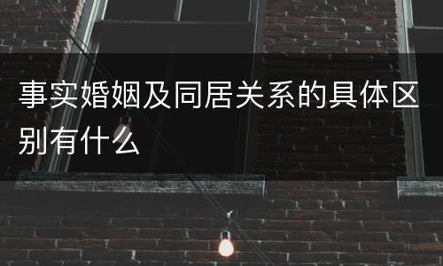 事实婚姻及同居关系的具体区别有什么